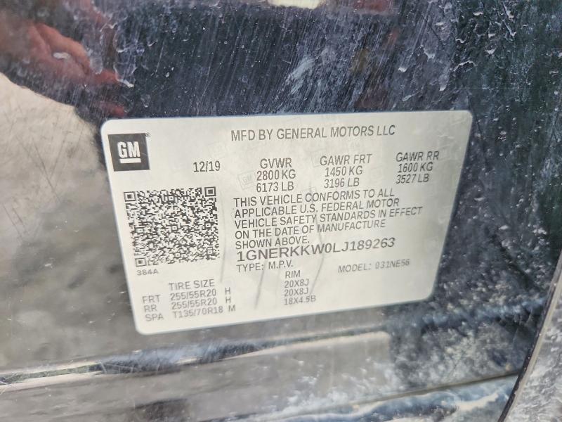Aukcja sprzedaży 2020 Chevrolet Traverse, vin: 1GNERKKW0LJ189263, numer aukcji: 61342556