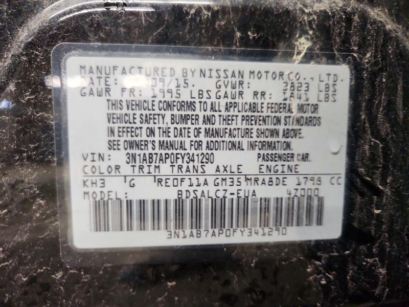 Продаж на аукціоні авто 2015 Nissan Sentra, vin: 3N1AB7AP0FY341290, номер лоту: 61897576