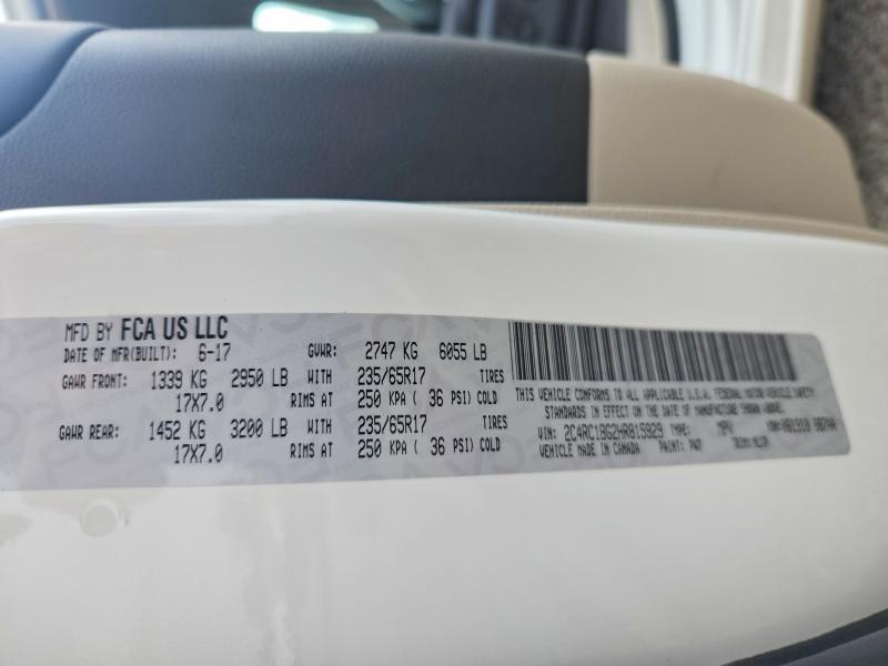 Aukcja sprzedaży 2017 Chrysler Pacifica, vin: 2C4RC1BG2HR815929, numer aukcji: 62879936