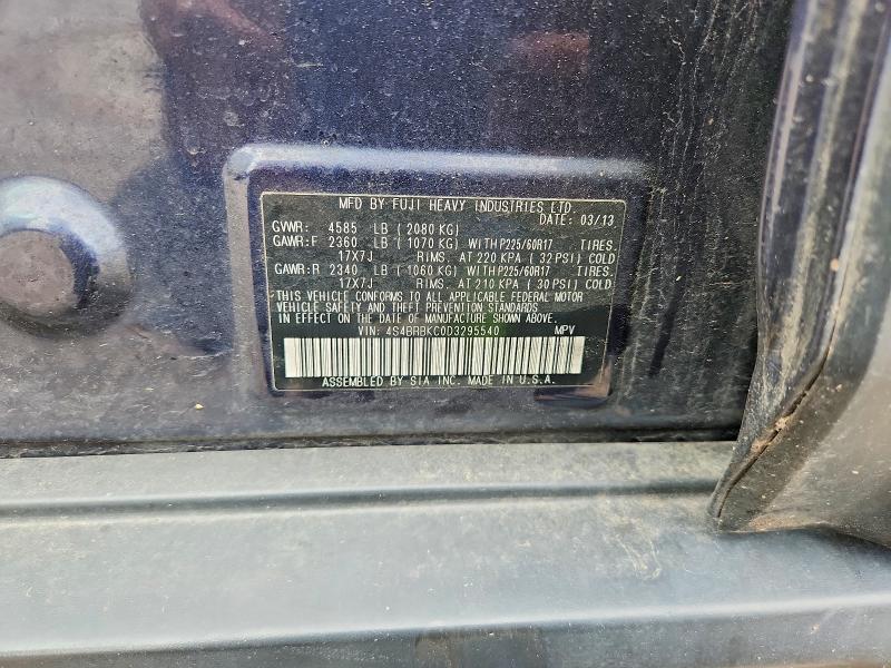 Продаж на аукціоні авто 2013 Subaru Outback, vin: 4S4BRBKC0D3295540, номер лоту: 62249466