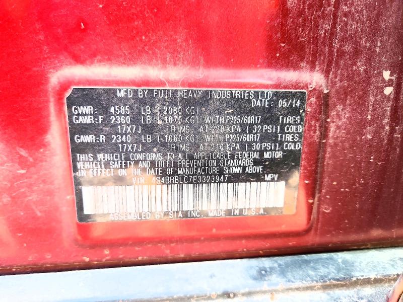 Aukcja sprzedaży 2014 Subaru Outback, vin: 4S4BRBLC7E3323947, numer aukcji: 61967346