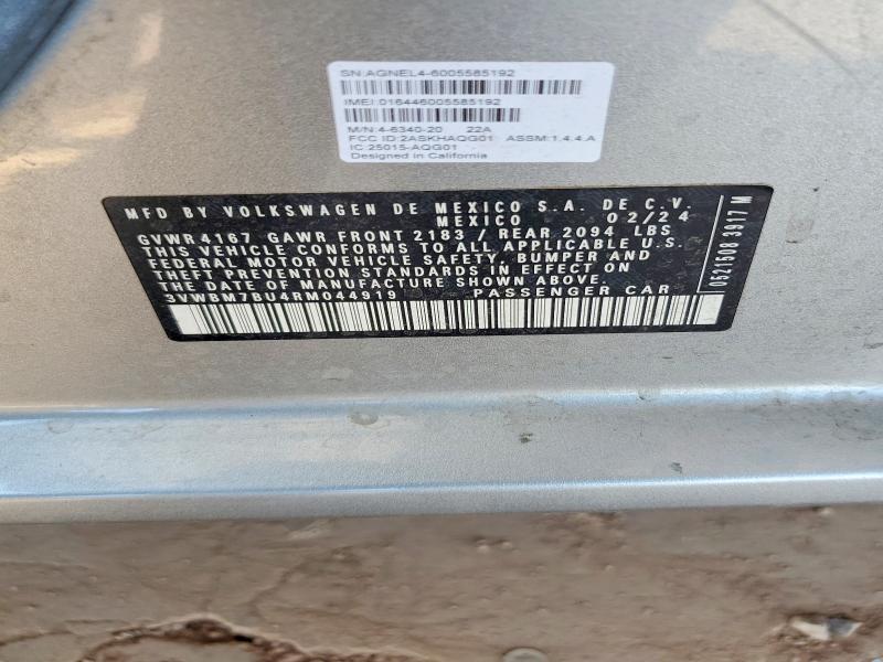 2024 Volkswagen Jetta მანქანა იყიდება აუქციონზე, vin: 3VWBM7BU4RM044919, აუქციონის ნომერი: 60803186