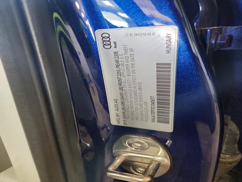 Aukcja sprzedaży 2016 Audi A3, vin: WAUA7GFF7G1040677, numer aukcji: 58796256