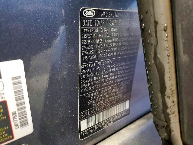 Продажа на аукционе авто 2017 Land Rover Range Rover Sport, vin: SALWR2FV9HA177630, номер лота: 61608016
