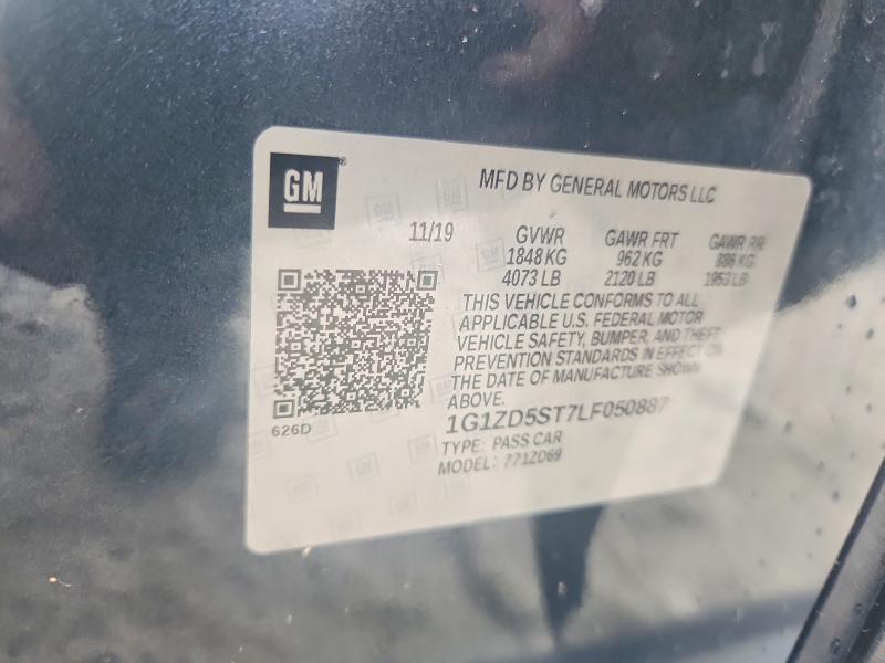 62392316 :رقم المزاد ، 1G1ZD5ST7LF050887 vin ، 2020 Chevrolet Malibu مزاد بيع