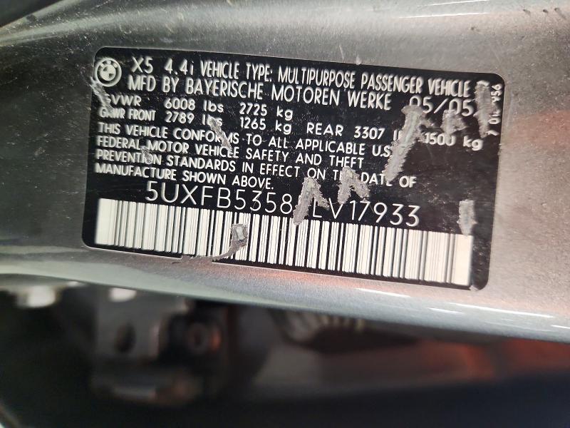 63535026 :رقم المزاد ، 5UXFB53585LV17933 vin ، 2005 Bmw X5 مزاد بيع