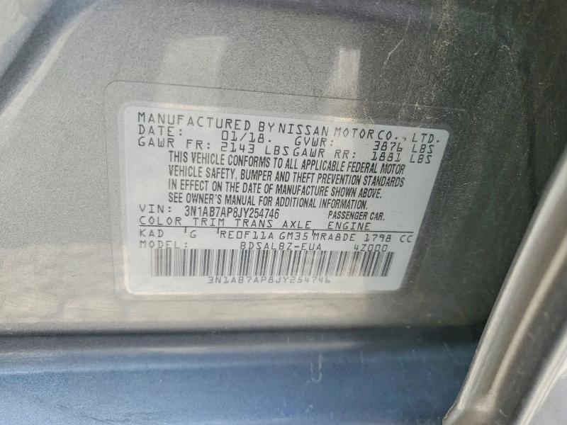 Продаж на аукціоні авто 2018 Nissan Sentra, vin: 3N1AB7AP8JY254746, номер лоту: 60514416