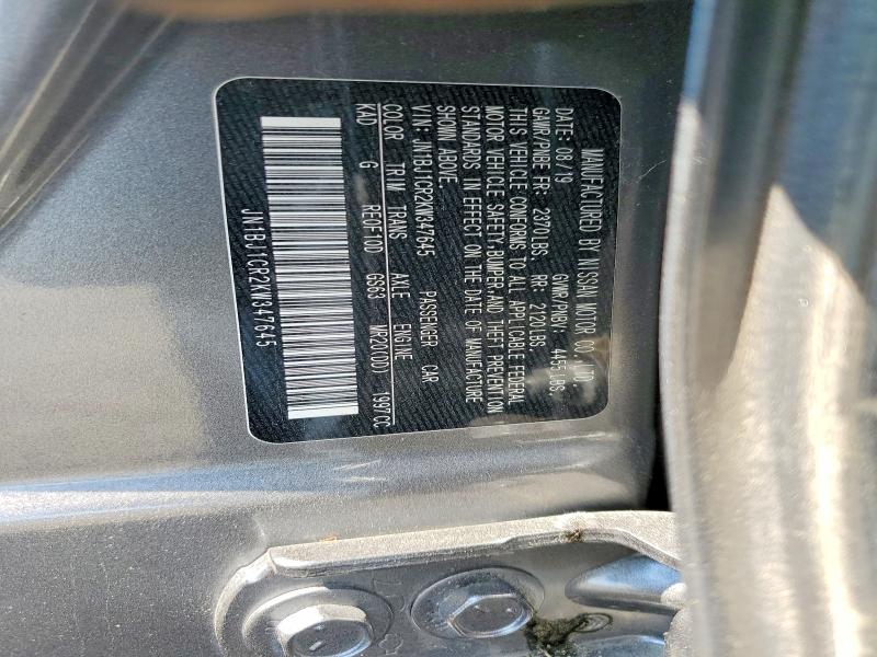 58937466 :رقم المزاد ، JN1BJ1CR2KW347645 vin ، 2019 Nissan Rogue Sport مزاد بيع