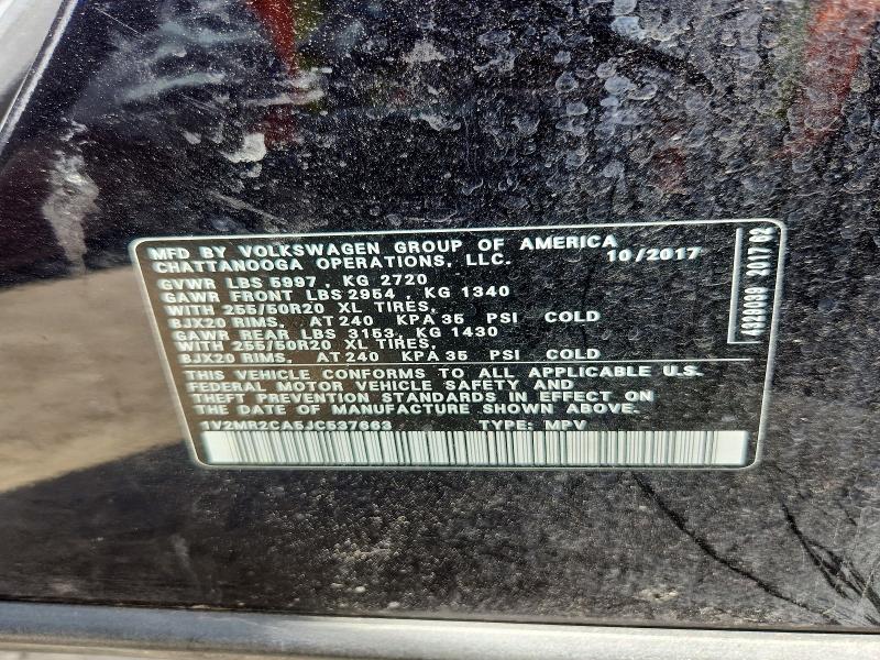 Продаж на аукціоні авто 2018 Volkswagen Atlas, vin: 1V2MR2CA5JC537663, номер лоту: 59241146