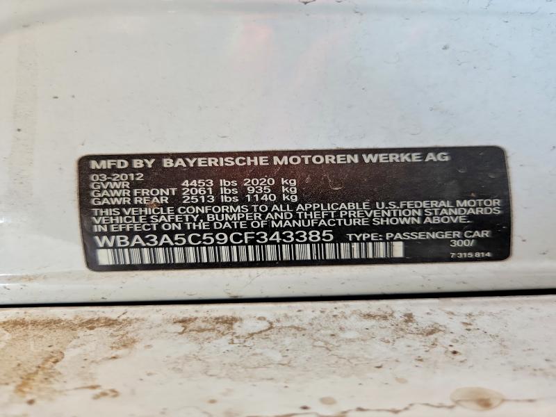 Aukcja sprzedaży 2012 Bmw 328, vin: WBA3A5C59CF343385, numer aukcji: 60391166