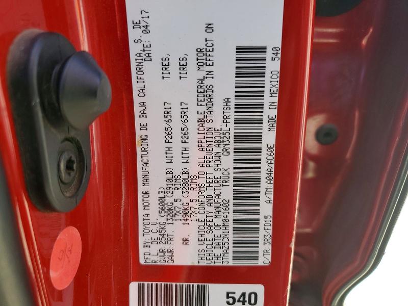 Aukcja sprzedaży 2017 Toyota Tacoma, vin: 3TMAZ5CN1HM041602, numer aukcji: 62661686