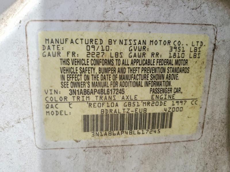 Продаж на аукціоні авто 2011 Nissan Sentra, vin: 3N1AB6AP4BL617245, номер лоту: 60895656