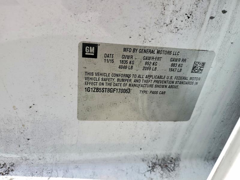 59773346 :رقم المزاد ، 1G1ZB5ST8GF170063 vin ، 2016 Chevrolet Malibu مزاد بيع
