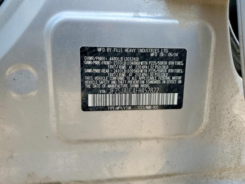 Aukcja sprzedaży 2015 Subaru Forester, vin: JF2SJAUC4FH452822, numer aukcji: 63042006