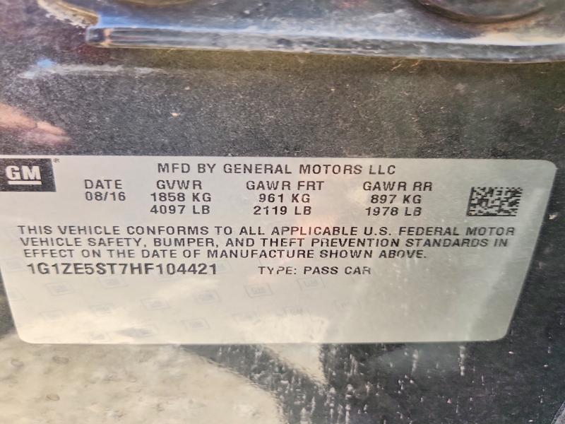Продаж на аукціоні авто 2017 Chevrolet Malibu, vin: 1G1ZE5ST7HF104421, номер лоту: 53166886