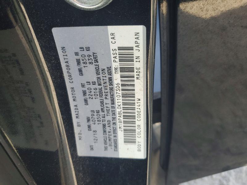 Aukcja sprzedaży 2019 Mazda 3, vin: JM1BPABL0K1107306, numer aukcji: 61713536
