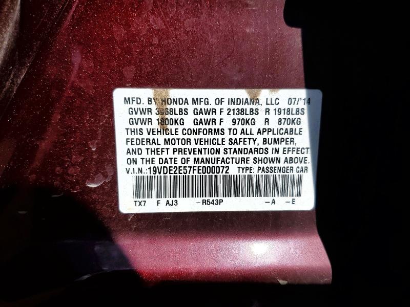 Продаж на аукціоні авто 2015 Acura Ilx, vin: 19VDE2E57FE000072, номер лоту: 61216906