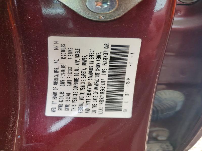 Aukcja sprzedaży 2014 Honda Accord, vin: 1HGCR2F39EA212317, numer aukcji: 62837006