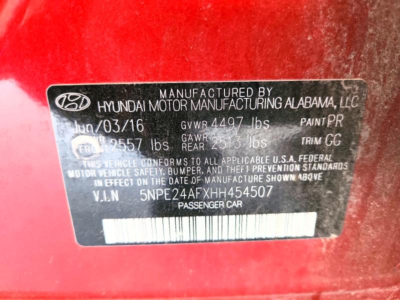 Продаж на аукціоні авто 2017 Hyundai Sonata, vin: 5NPE24AFXHH454507, номер лоту: 63493246