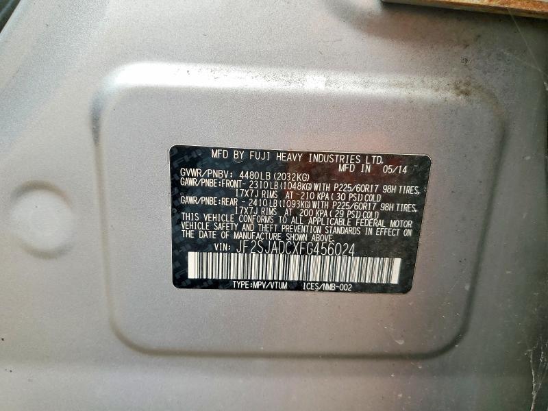Aukcja sprzedaży 2015 Subaru Forester, vin: JF2SJADCXFG456024, numer aukcji: 61363806