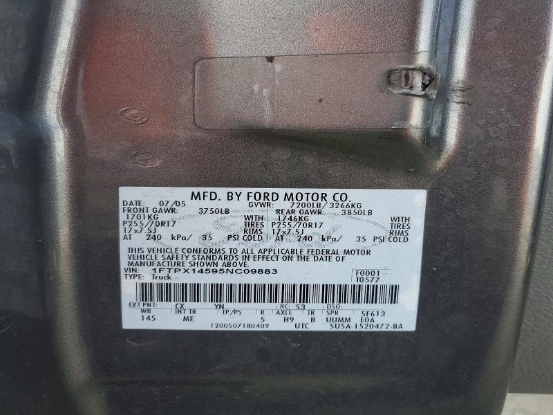 Aukcja sprzedaży 2005 Ford F150, vin: 1FTPX14595NC09883, numer aukcji: 59856356