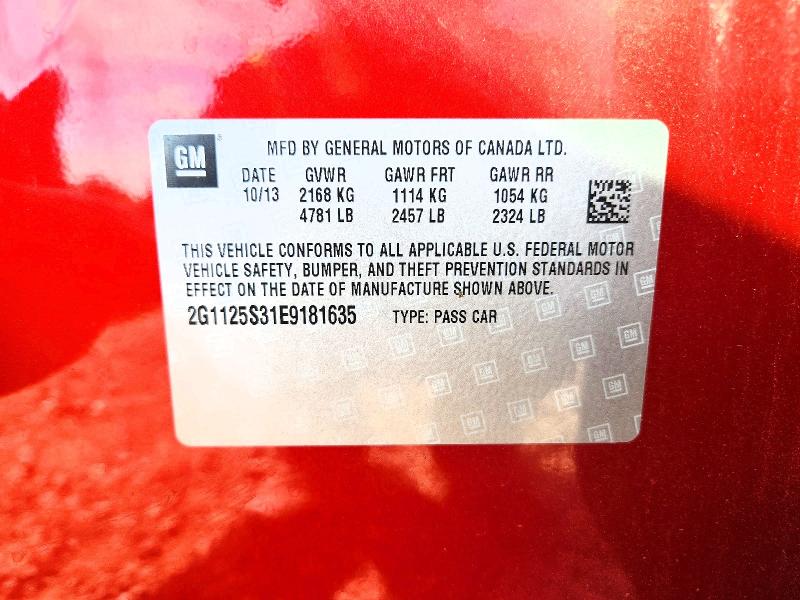 Aukcja sprzedaży 2014 Chevrolet Impala, vin: 2G1125S31E9181635, numer aukcji: 61553756