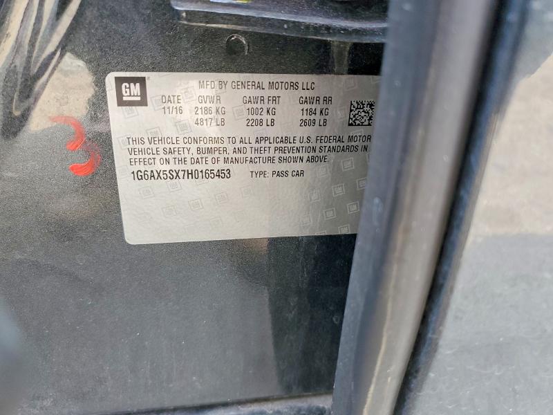 62901556 :رقم المزاد ، 1G6AX5SX7H0165453 vin ، 2017 Cadillac Cts مزاد بيع