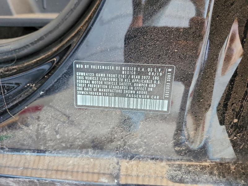 62723896 :رقم المزاد ، 3VWC57BU6KM215161 vin ، 2019 Volkswagen Jetta مزاد بيع