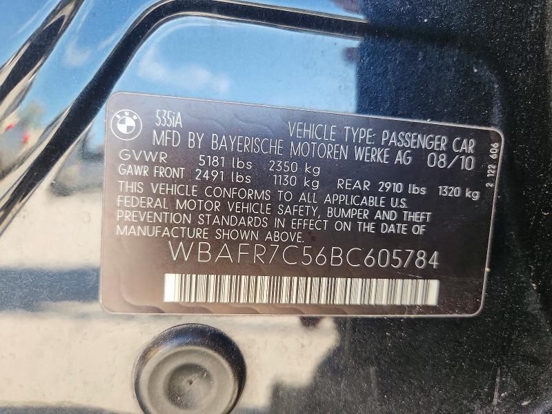 62519846 :رقم المزاد ، WBAFR7C56BC605784 vin ، 2011 Bmw 535 مزاد بيع