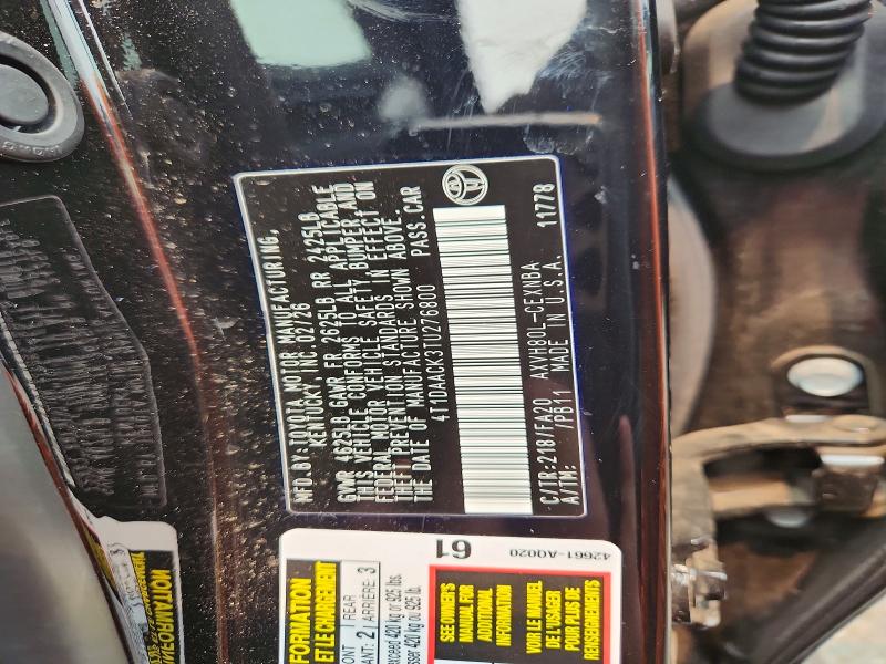 61522936 :رقم المزاد ، 4T1DAACK3TU276800 vin ، 2026 Toyota Camry مزاد بيع