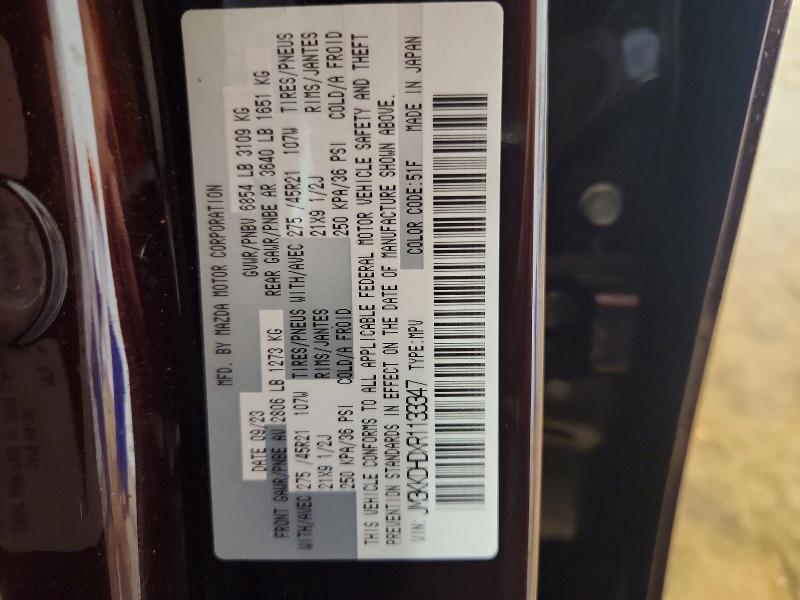 Aukcja sprzedaży 2024 Mazda Cx-90, vin: JM3KKDHDXR1133347, numer aukcji: 59976306