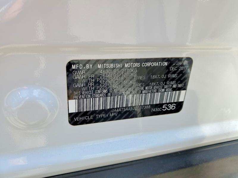 Продаж на аукціоні авто 2018 Mitsubishi Eclipse Cross, vin: JA4AT5AA5JZ037388, номер лоту: 61564806