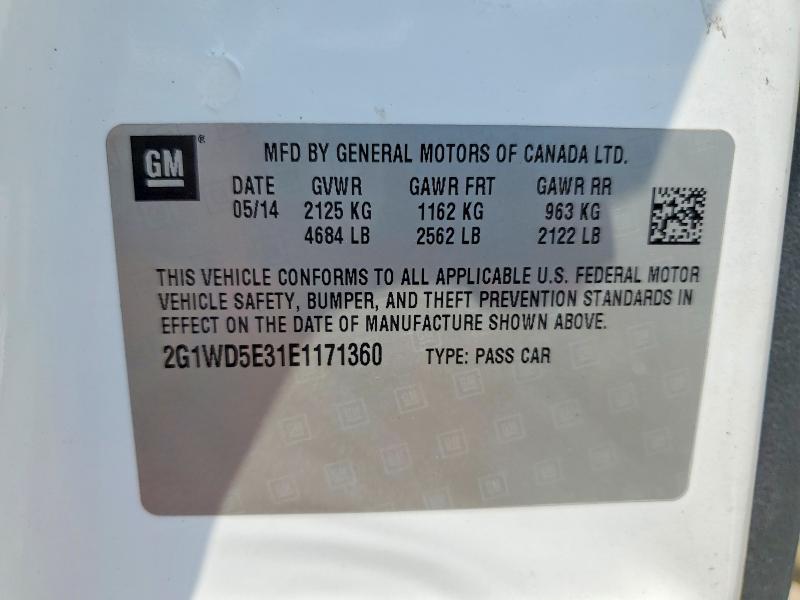 Продажа на аукционе авто 2014 Chevrolet Impala Limited, vin: 2G1WD5E31E1171360, номер лота: 60831866