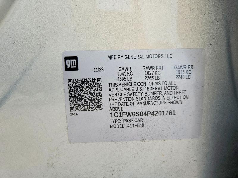 Продаж на аукціоні авто 2023 Chevrolet Bolt Ev, vin: 1G1FW6S04P4201761, номер лоту: 60317316