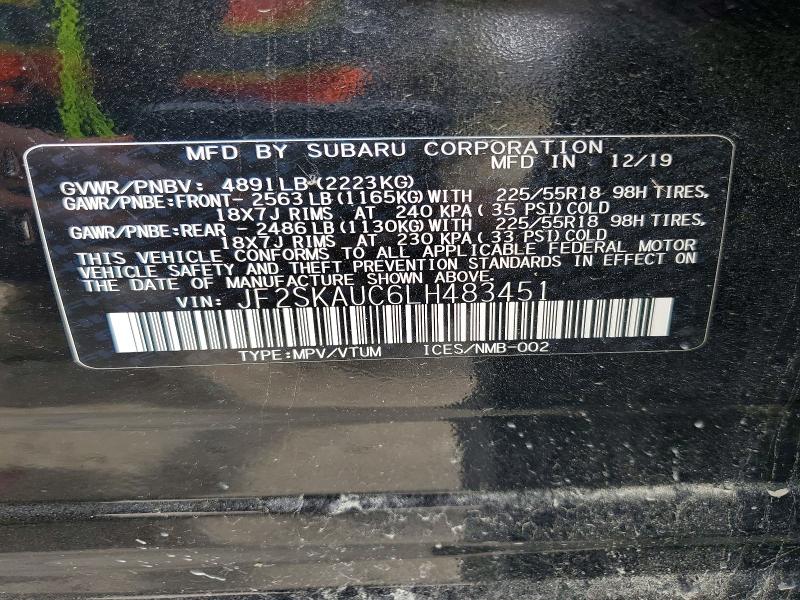 Продажа на аукционе авто 2020 Subaru Forester, vin: JF2SKAUC6LH483451, номер лота: 61310766