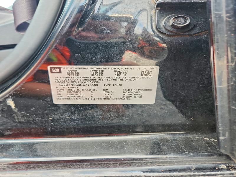 Aukcja sprzedaży 2016 Gmc Sierra, vin: 3GTU2NEC4GG373544, numer aukcji: 62510426