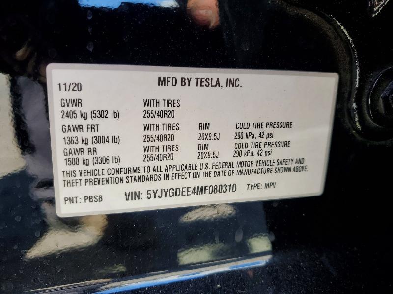 Продаж на аукціоні авто 2021 Tesla Model Y, vin: 5YJYGDEE4MF080310, номер лоту: 60612336