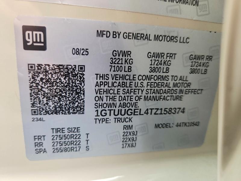 62517706 :رقم المزاد ، 1GTUUGEL4TZ158374 vin ، 2026 Gmc Sierra مزاد بيع