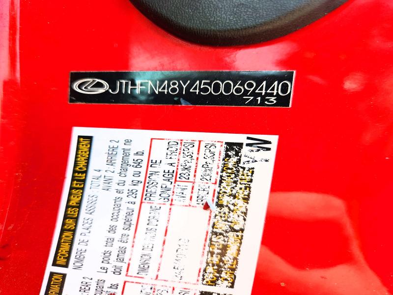 Продажа на аукционе авто 2005 Lexus Sc, vin: JTHFN48Y450069440, номер лота: 85614225