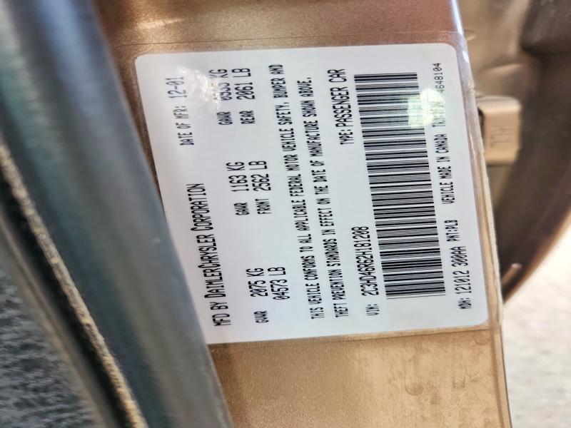 62275846 :رقم المزاد ، 2C3HD46R62H181208 vin ، 2002 Chrysler Concorde مزاد بيع