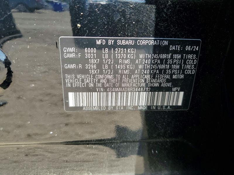 Продажа на аукционе авто 2024 Subaru Ascent, vin: 4S4WMAAD8R3448712, номер лота: 60191746