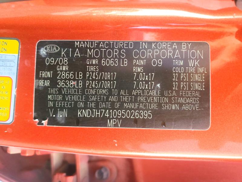 Auction sale of the 2009 Kia Borrego, vin: KNDJH741095026395, lot number: 61119976