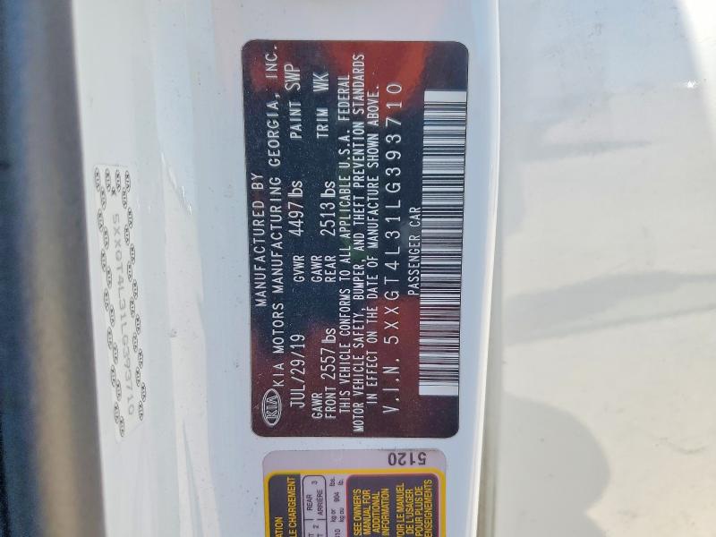 63211916 :رقم المزاد ، 5XXGT4L31LG393710 vin ، 2020 Kia Optima مزاد بيع