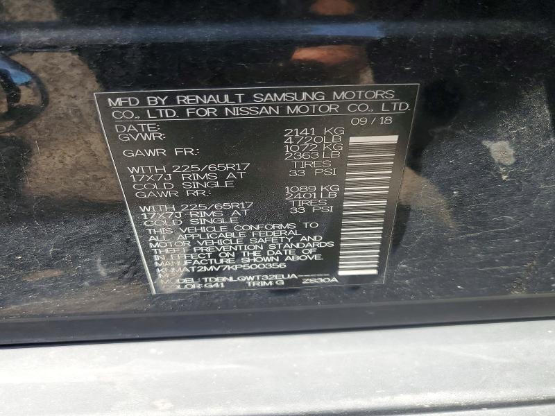 Aukcja sprzedaży 2019 Nissan Rogue, vin: KNMAT2MV7KP500356, numer aukcji: 59645166