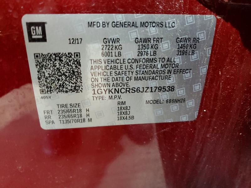 Aukcja sprzedaży 2018 Cadillac Xt5, vin: 1GYKNCRS6JZ179538, numer aukcji: 59378456