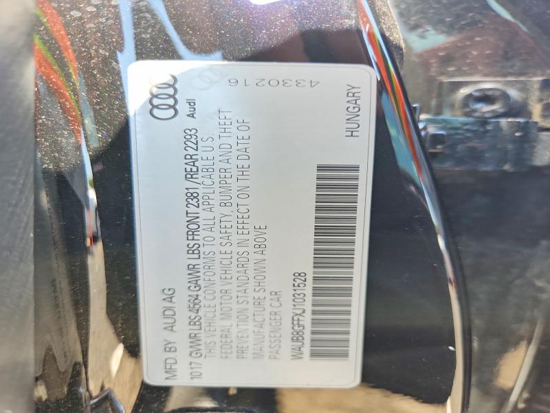Aukcja sprzedaży 2018 Audi A3, vin: WAUB8GFFXJ1031528, numer aukcji: 59253216