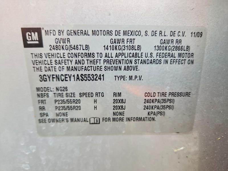 Продажа на аукционе авто 2010 Cadillac Srx, vin: 3GYFNCEY1AS553241, номер лота: 60781926