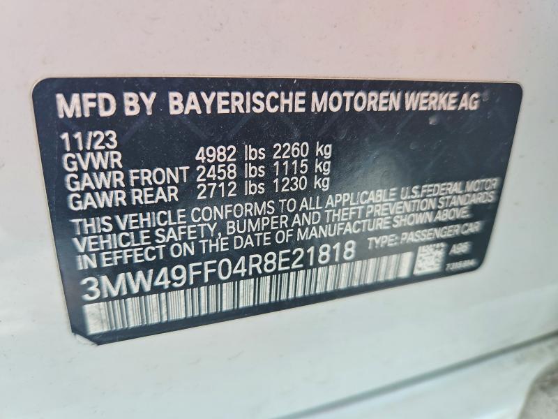 Продаж на аукціоні авто 2024 Bmw M340xi, vin: 3MW49FF04R8E21818, номер лоту: 63121326