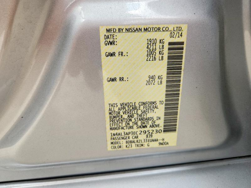62233736 :رقم المزاد ، 1N4AL3AP3EC295230 vin ، 2014 Nissan Altima مزاد بيع