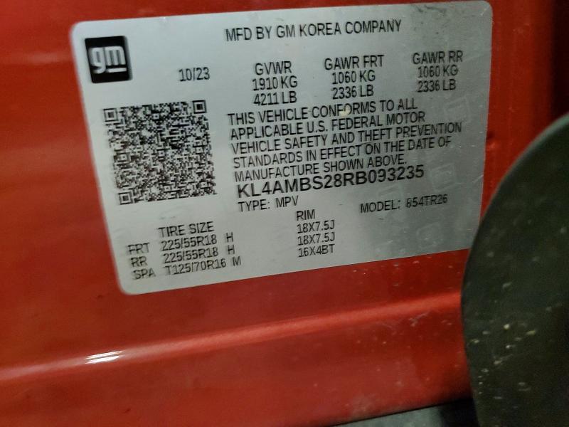 60382966 :رقم المزاد ، KL4AMBS28RB093235 vin ، 2024 Buick Encore Gx مزاد بيع